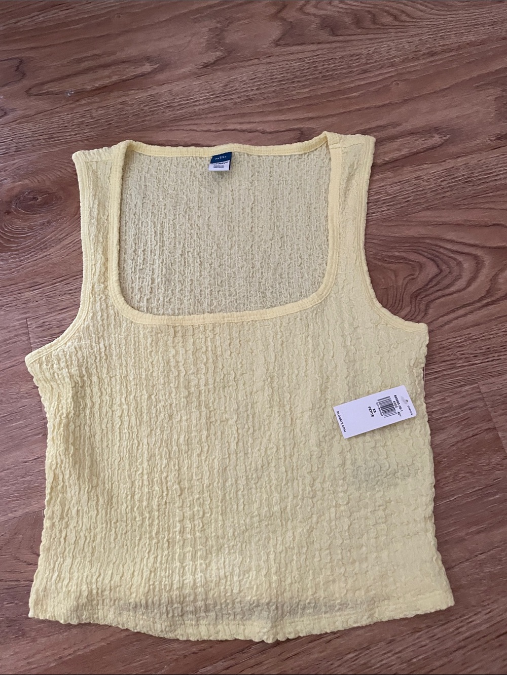 Old Navy Pale Yellow Square-Neck Tank Top